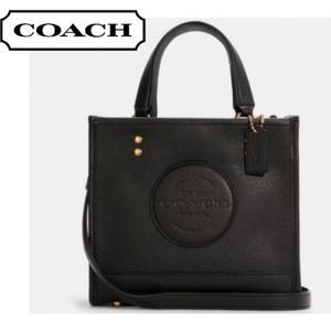 Coach Dempsey 22 Tote in black pebbled leather